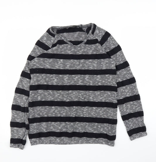 Dorothy Perkins Womens Grey Striped Pullover Jumper Size 10