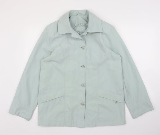 Klassik Womens Green Overcoat Jacket Size L