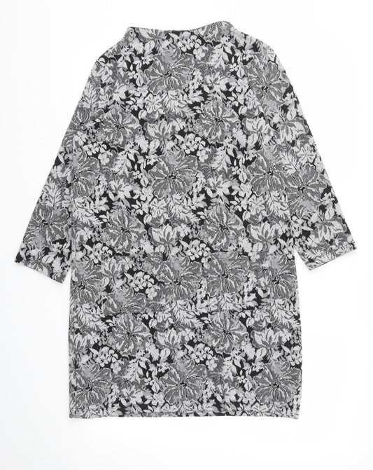 Tu Womens Grey Floral A-Line Size 10