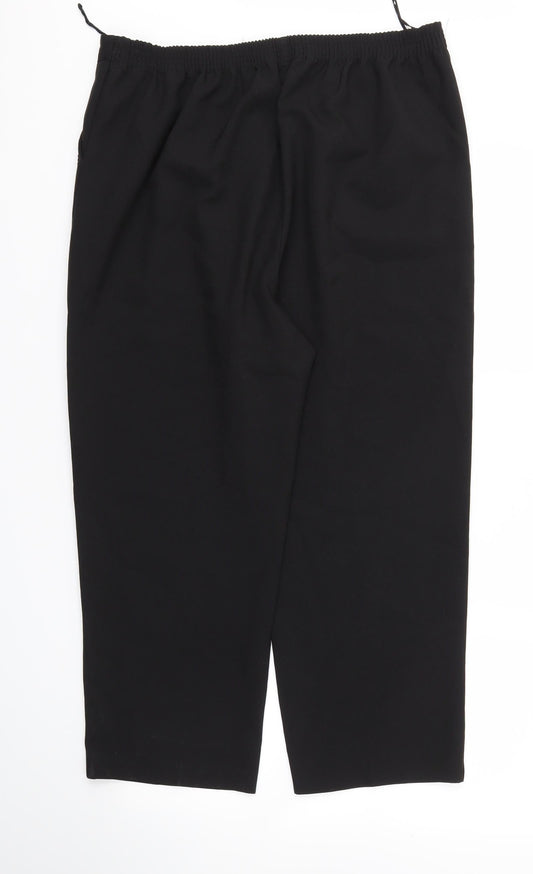 Womens UK Size 16 BM Regular Fit Black Trousers
