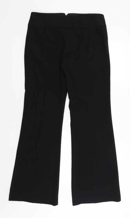 M&S Womens Black Dress Pants Trousers Size 12 L32.5 in