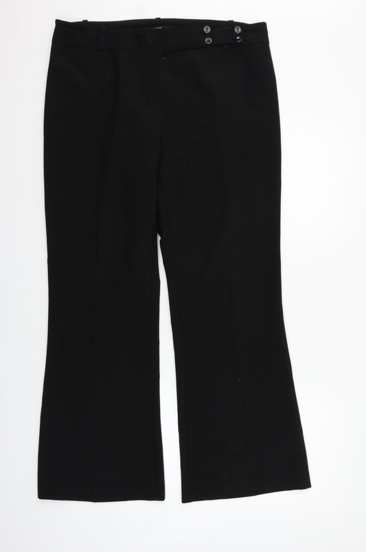 Womens UK Size 14 George Regular Fit Black Trousers
