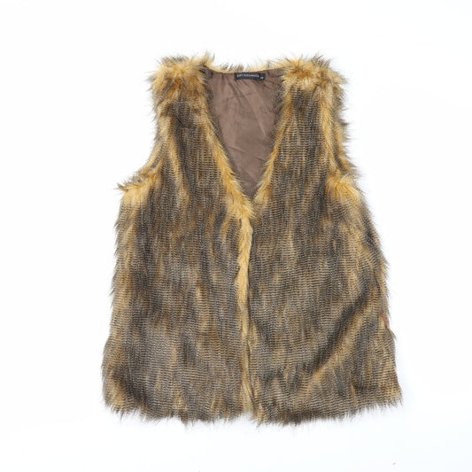 Just Elegance Womens Brown Gilet Jacket Size S