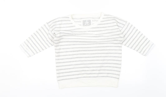 Additional front view of Atmosphere women’s white striped jumper, size UK 8