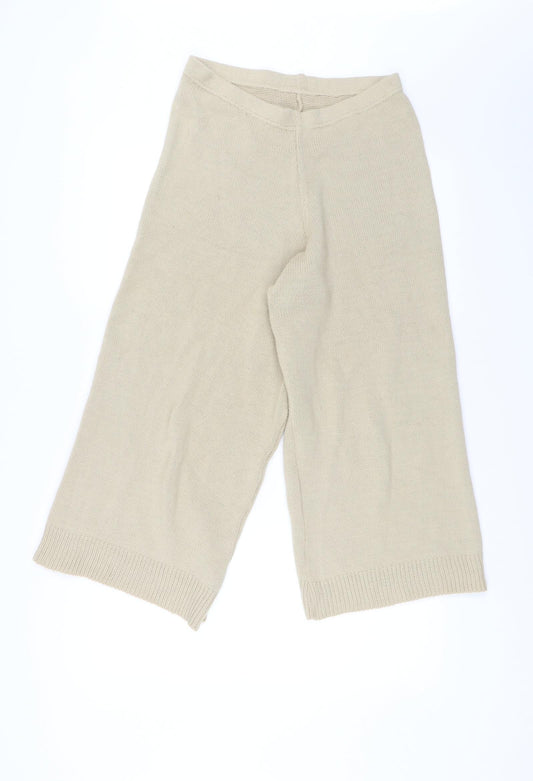 Womens UK Size M Nasty Gal Regular Fit Bloomer Beige Trousers