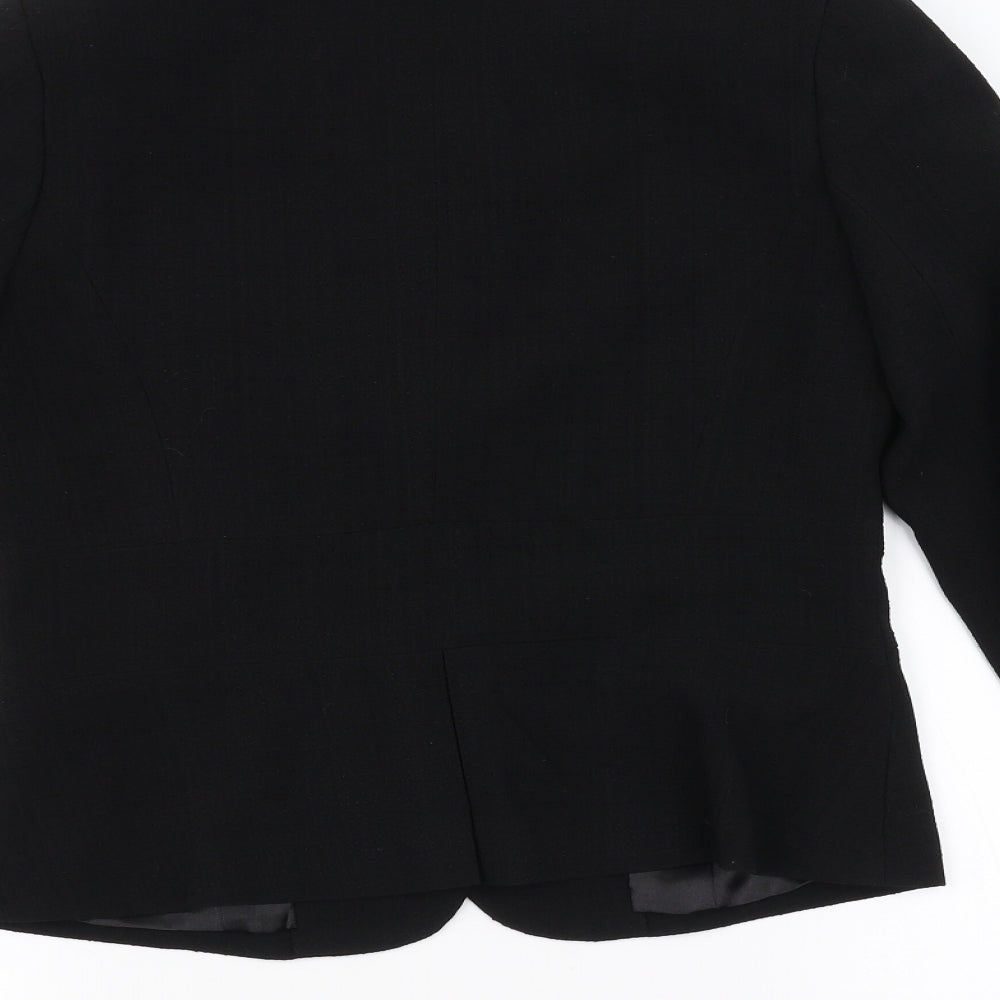 Brand and care label for Papaya women’s black jacket, size UK 10