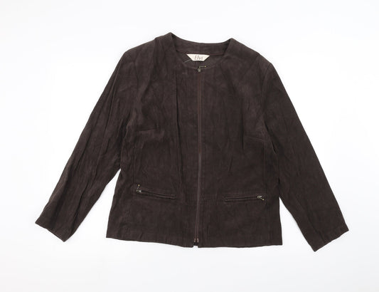 Womens UK Size 12 ELVI Brown Jacket