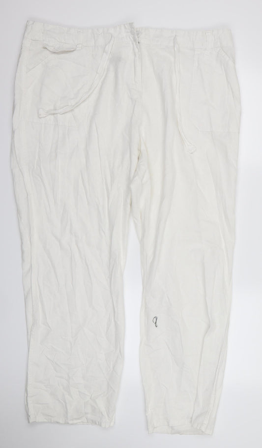 Womens UK Size 44 TU Regular Fit White Trousers