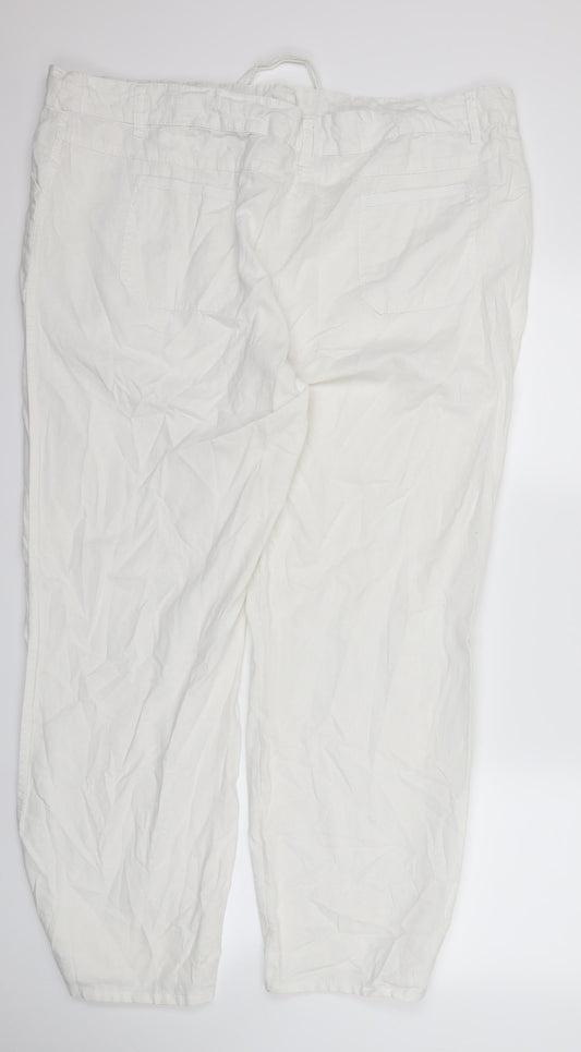 TU Womens White Trousers Size 44 L31 in