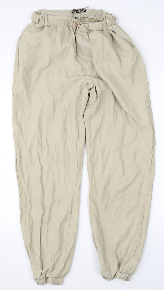Womens UK Size 8 Missguided Regular Fit Beige Trousers