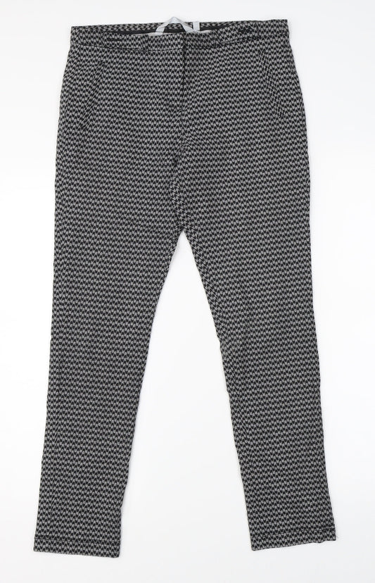 Red Herring Womens Multicoloured Herringbone Trousers Size 12 L25 in