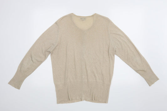 Nina Murati Womens Beige Cardigan Jumper Size L
