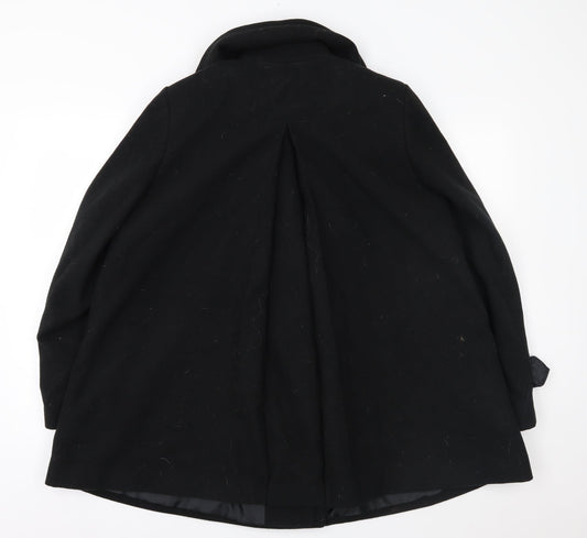 Papaya Womens Black Overcoat Coat Size 14
