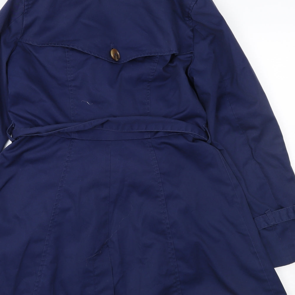 Womens UK Size 10 H&M Blue Overcoat