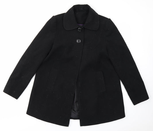 F&F Womens Black   Overcoat Coat Size 12