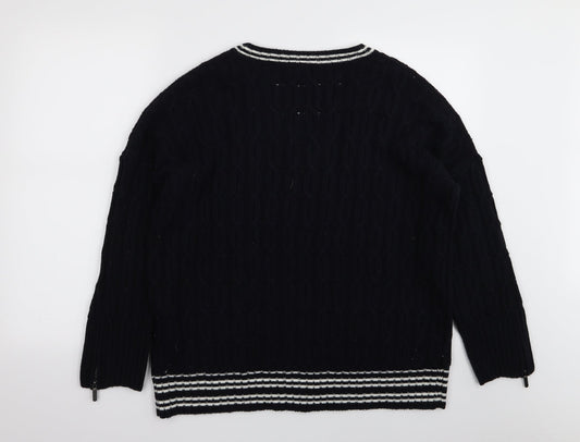 NEXT Mens Blue Striped Pullover Jumper Size L