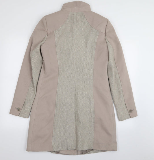 Primark Womens Pink Striped Overcoat Coat Size 10