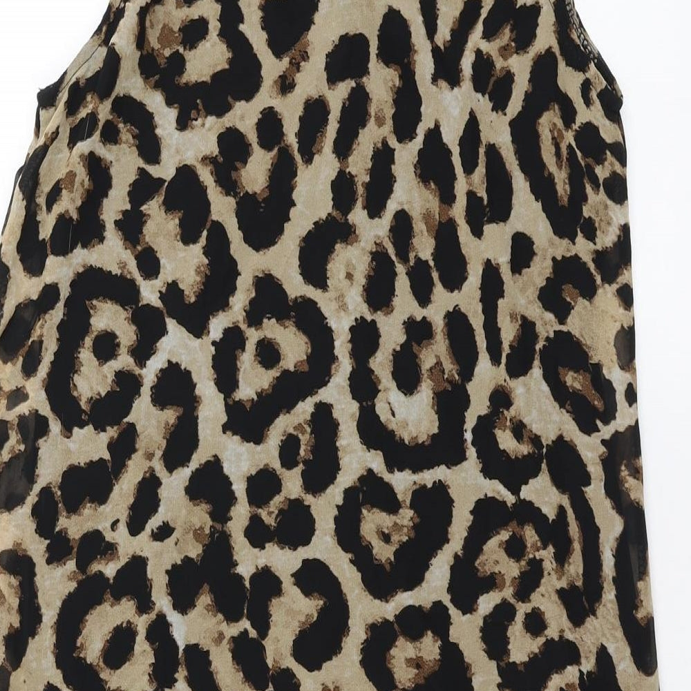 Missguided Womens Brown Animal Print Shift Size 6