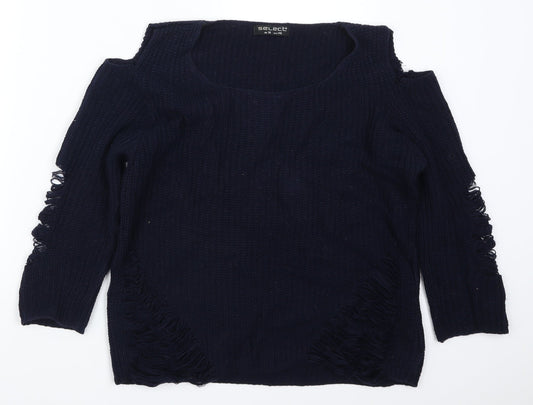 Select Womens Blue Pullover Jumper Size 18 - Distressed Look