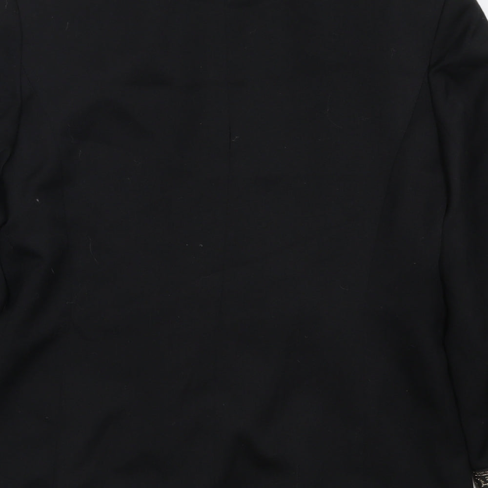 Precis Womens Black   Jacket Suit Jacket Size 10  - Embroidered Sleeve Detail
