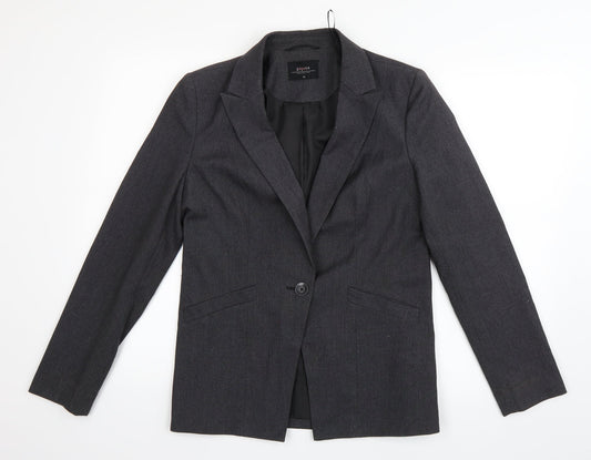 Womens UK Size 10 Papaya Regular Grey Blazer