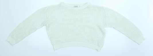 Womens UK Size S Glamorous White Cropped Blouse