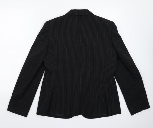 BHS Womens Black Striped  Jacket Suit Jacket Size 14