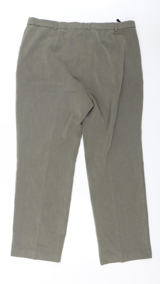 M&S Womens Grey Dress Pants Trousers Size 16 L25 in