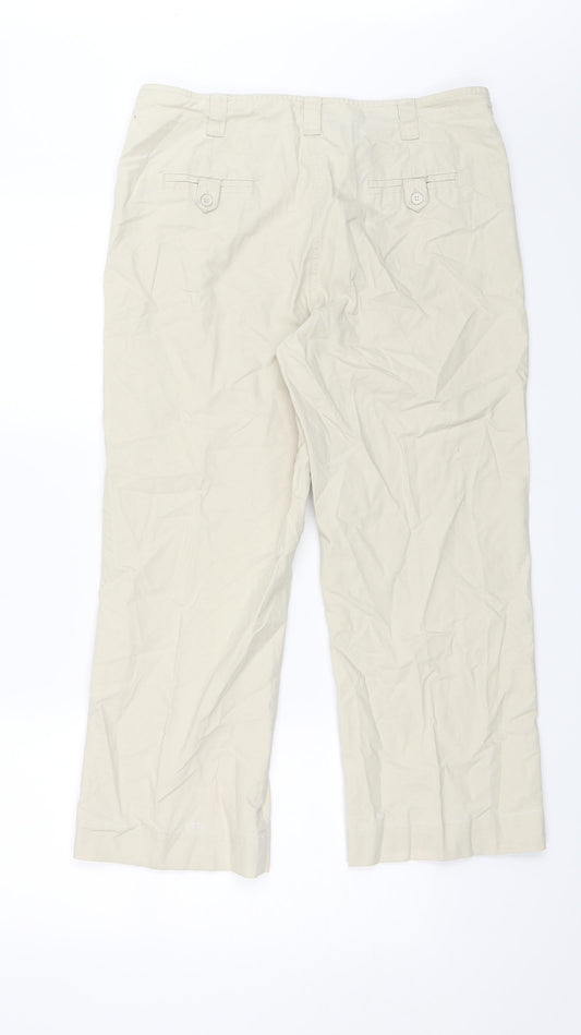 Womens UK Size 14 Papaya Regular Fit Beige Trousers