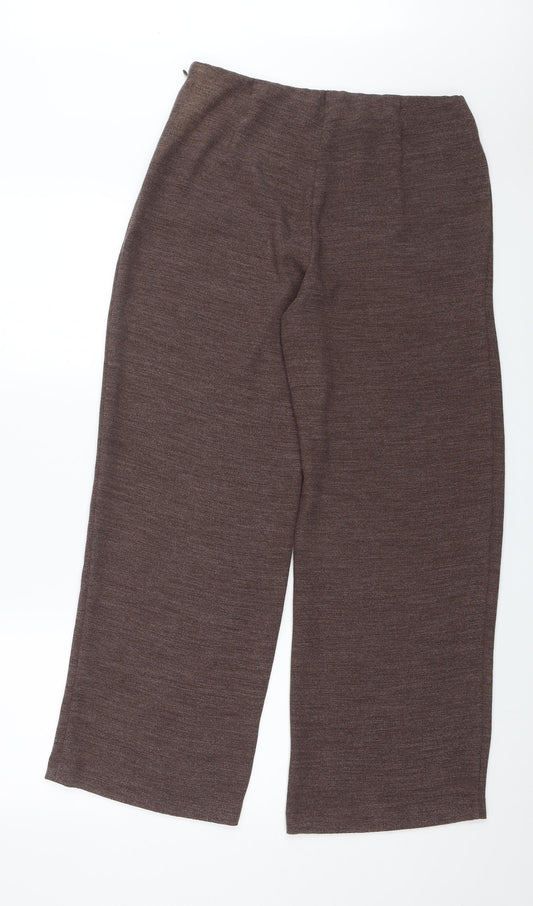 M&S Womens Brown Trousers Size 14 L25 in