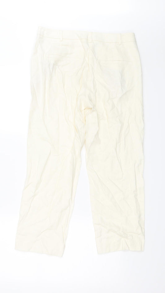 M&S Womens White Trousers Size 10 L20 in