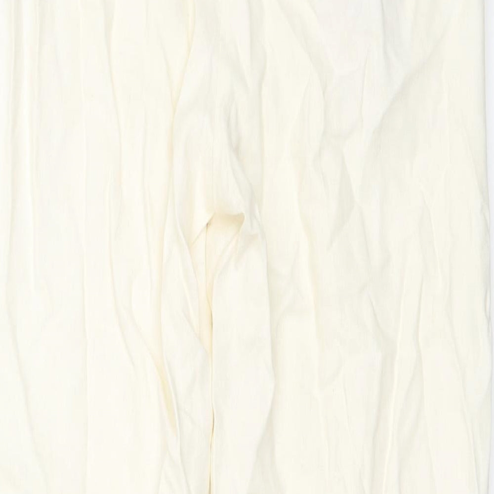 Womens UK Size 10 M&S Regular Fit White Trousers