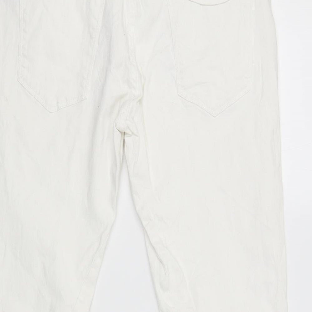 trend one Womens White Cargo Trousers Size 42 L26 in