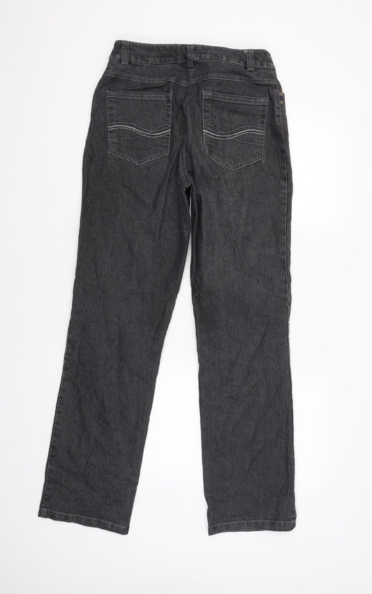 Womens UK Size 12 canda Regular Fit Straight Grey Jeans