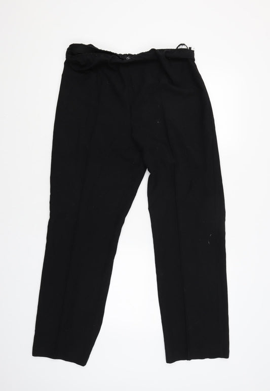 Womens UK Size 14 bm collection Regular Fit Capri Black Trousers