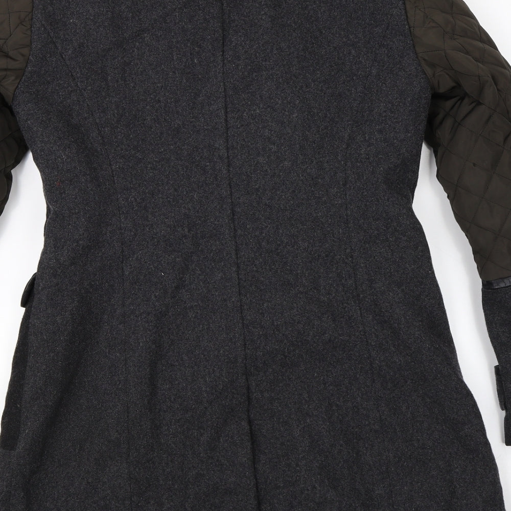 Womens UK Size 10 New Look Grey Overcoat