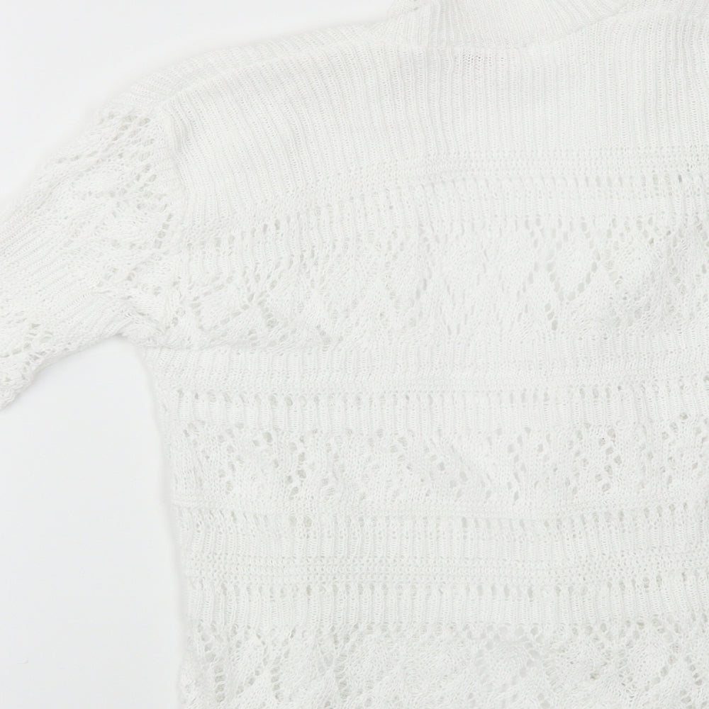 Bina Womens White Cardigan Jumper Size 10