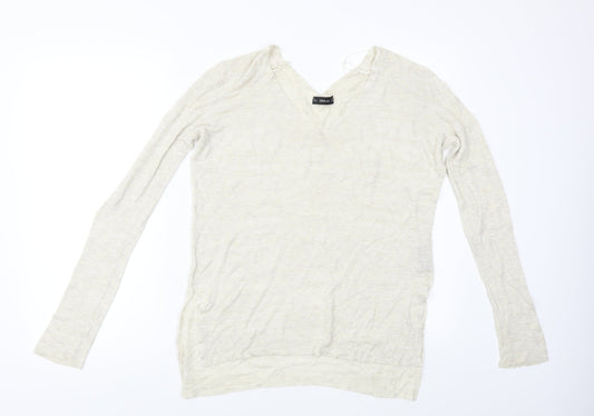 Zara Womens Beige Pullover Jumper Size M