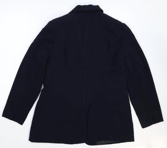 Bianca Womens Blue Jacket Suit Jacket Size 14