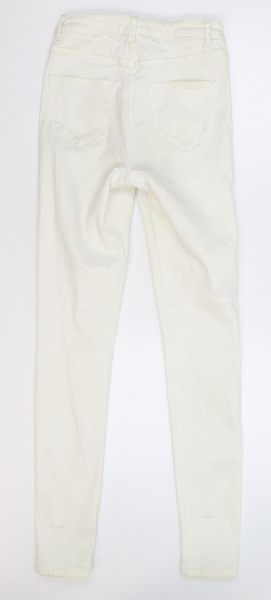 New Look Womens White Denim Skinny Jeans Size 8 L31 in