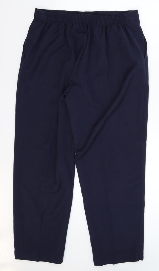 Womens UK Size 16 Preworn Regular Fit Blue Trousers