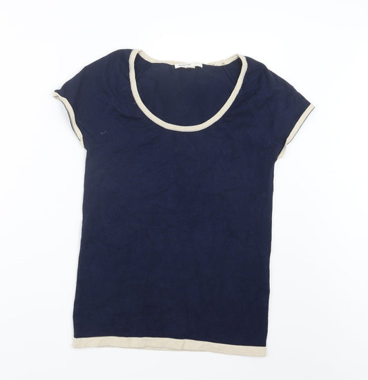 Mango Womens Blue Knit Pullover Jumper Size M