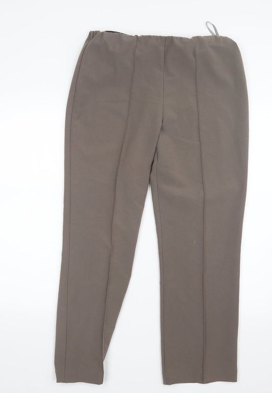 Womens UK Size 12 Bm Collection Regular Fit Brown Trousers