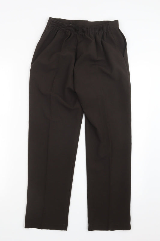 Womens UK Size 10 Preworn Regular Fit Brown Trousers