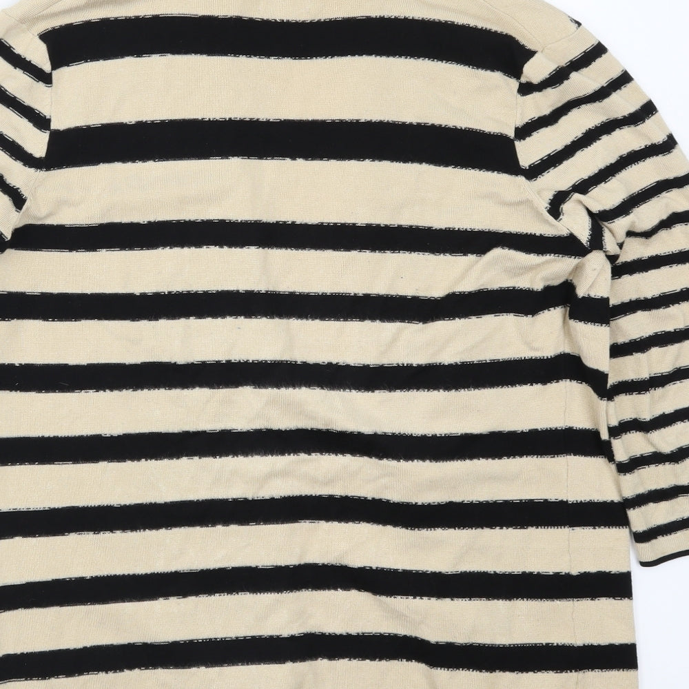Country Casuals Womens Beige Striped Cardigan Jumper Size M