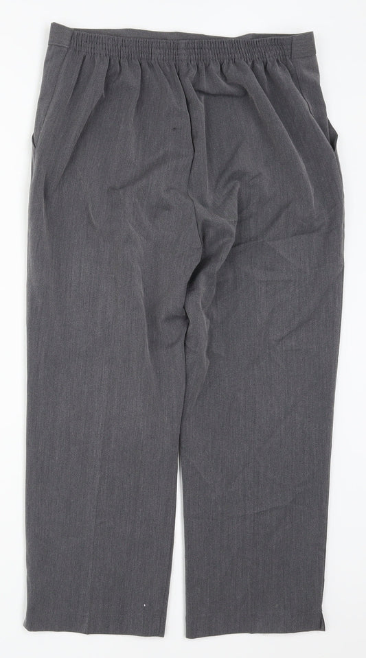 Womens UK Size 16 Preworn Regular Fit Grey Trousers
