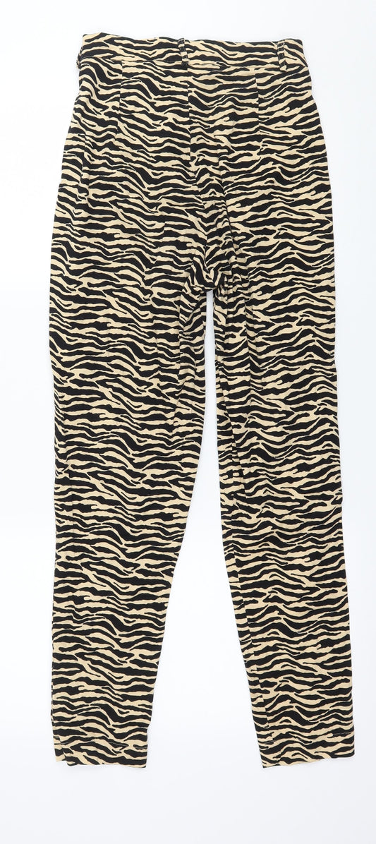 Daisy Street Womens Beige Animal Print Trousers Size 8 L26 in