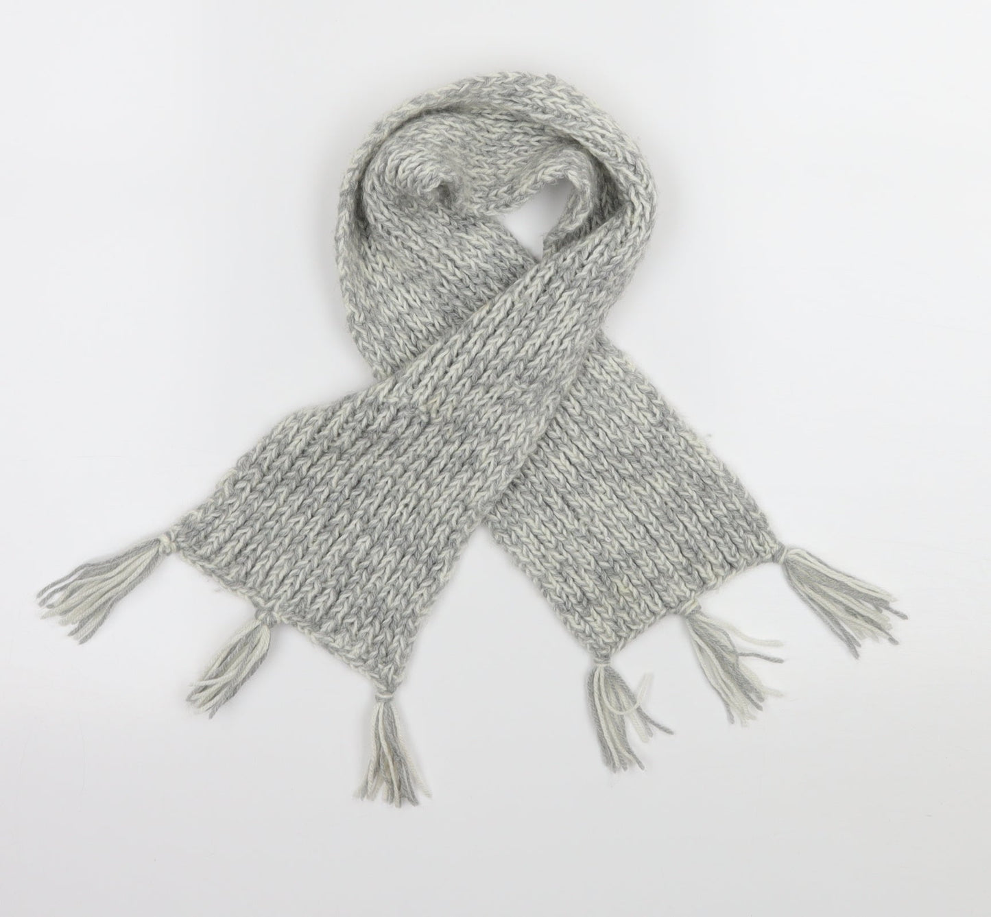 Preworn Girls Grey Knit Rectangle Scarf Scarves & Wraps One Size