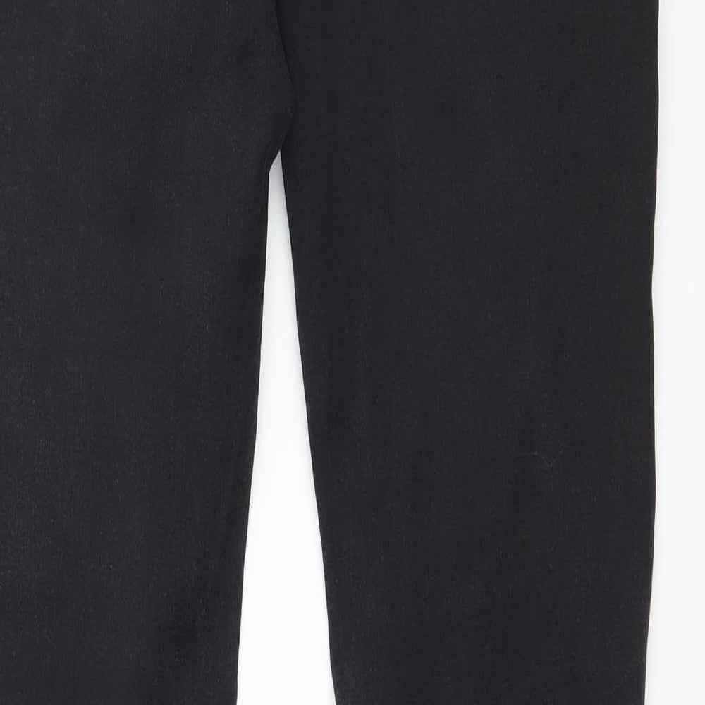 Brand and care label for Denim & Co. women’s black denim skinny jeans, size UK 8, 29-inch leg