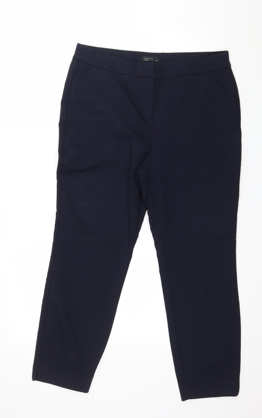Womens UK Size 14 Papaya Regular Fit Blue Trousers